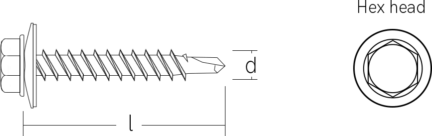 Tornillo Autoperforante con Cabeza de Lavadora Hexagonal