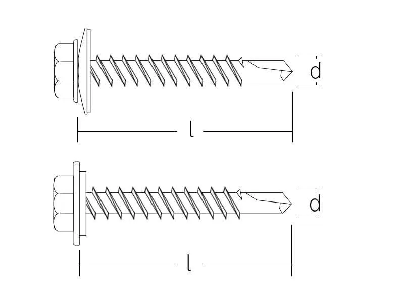 Método de medición de tornillo con cabeza hexagonal