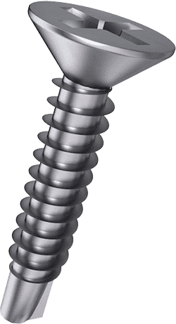 Tornillos Autoperforantes de Acero Inoxidable con Cabeza Avellanada