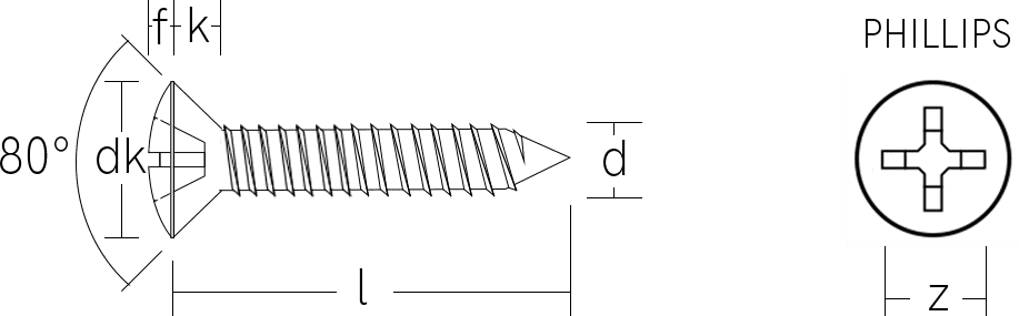 Tornillo Autoperforante de Cabeza Ovalada