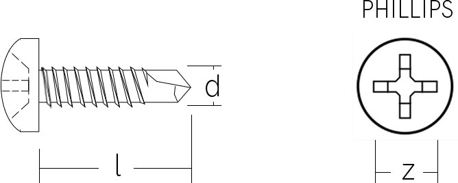 Tornillo autoperforante cabeza Pan